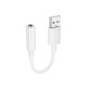 Перехідник BOROFONE BV22 Lemon external sound card USB-A to 3.5 White (6941991117022)
