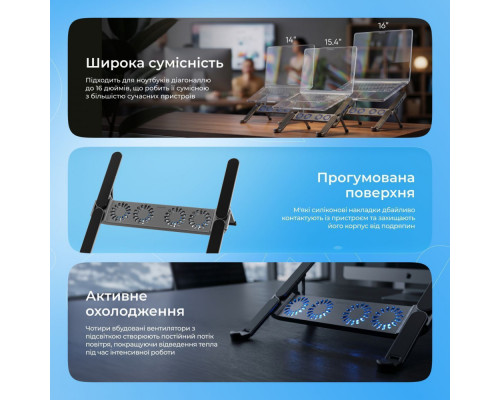 Підставка для ноутбука Proove Ski Pro silver 2003000329728 6901114614036