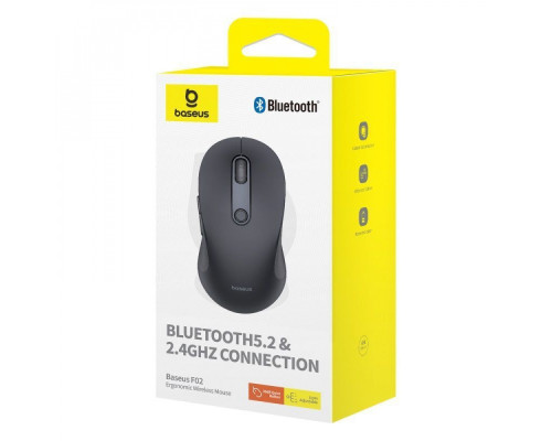 Бездротова Комп'ютерна Миша Baseus F02 Ergonomic Wireless Mouse (without Battery) white