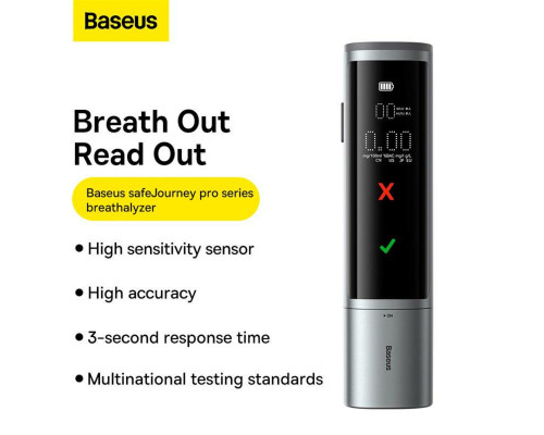 Алкотестер Baseus SafeJourney Pro Series Breathalyzer, Space Grey (CRCX060014)