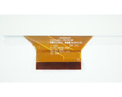 Тачскрін (сенсорне скло) для HOTATOUCH C233142A1-FPC701DR, 8, зовнішній розмір 194*149 мм, робочий розмір 161*122 мм, 52 pin, білий NBB-52033