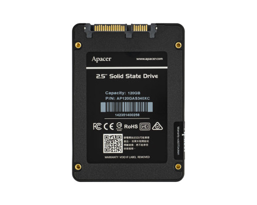 Жорсткий диск 2.5" SSD 120Gb Apacer AS340 Panther Series, AP120GAS340XC, TLC, SATA-III 6Gb/s, зап/чт. - 500/550мб/с, BULK NBB-140120