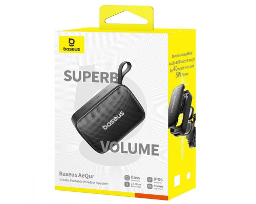 Портативна Акустика Baseus AeQur 30 Mini black 2003000212792 6932172672614