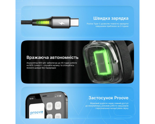 Бездротові навушники Proove 70’s Legend (APP) black/silver 2003000310924 6901112028507