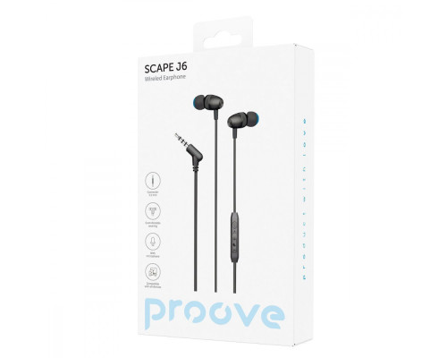 Провідні навушники Proove Scape J6 (3.5mm) black 2001001847456 6901111281439