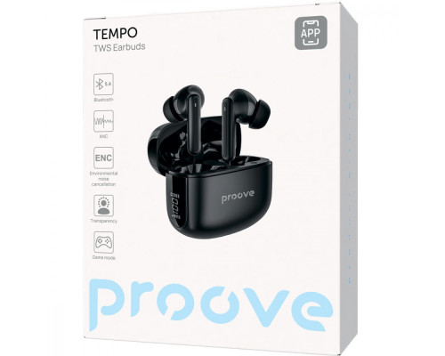 Бездротові навушники Proove Tempo TWS with ANC (APP) black 2003000258257 6901117056246