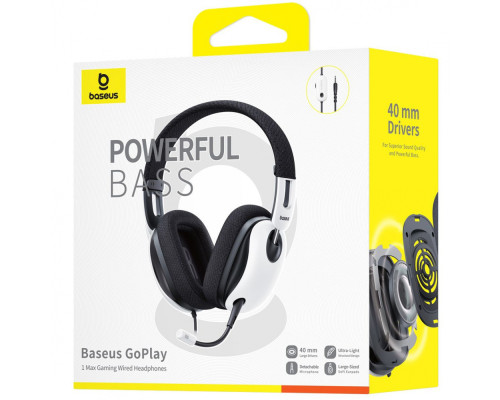 Дротові навушники Baseus GoPlay 1 Max Gaming white 2003000229615 6932172678678