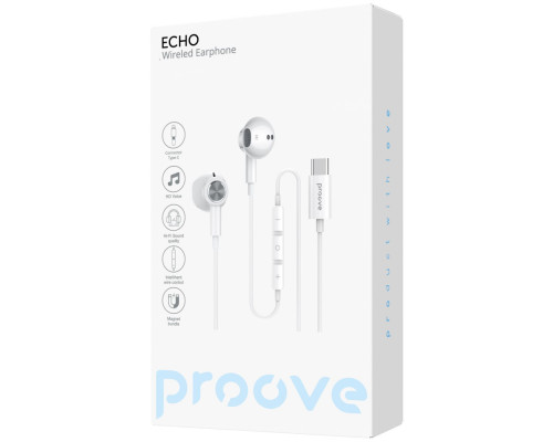 Провідні навушники Proove Echo (Type-C) white 2003000232790 6901111493689