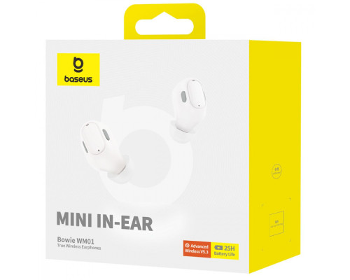 Бездротові навушники Baseus WM01 True TWS white 2003000266252