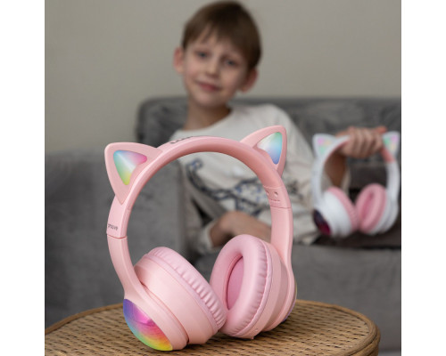 Бездротові навушники Proove Kids LumiCat (APP) white/pink 2003000310955 6901113340875
