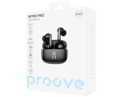 Бездротові навушники Proove Intro Pro TWS with ANC (APP) black 2003000201239 6901116078119