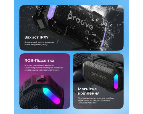 Портативна Акустика Proove Black Rock 10W (APP) black/blue 2003000297003 6901112975603