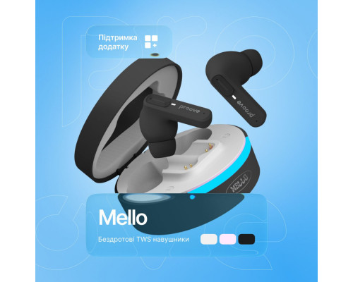 Бездротові навушники Proove Mello TWS with ANC (APP) cotton candy 2003000297027 6901113012932