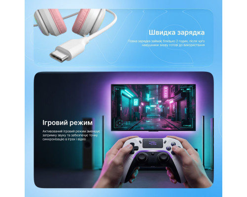 Бездротові навушники Proove Kids Neko (APP) white/pink 2003000310962 6901116481513