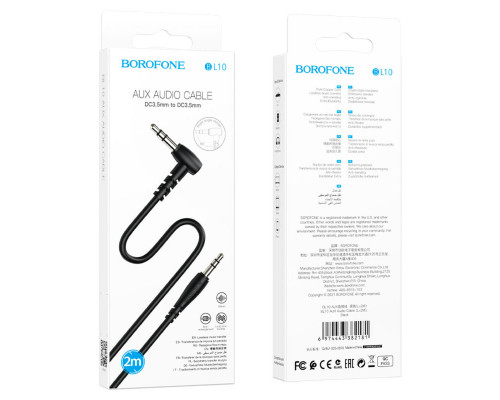Аудіокабель BOROFONE BL10 AUX audio cable 2m Black (BL10-2B)