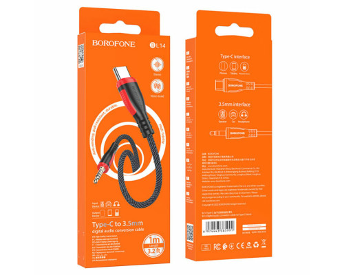 Аудiо-кабель BOROFONE BL14 Digital audio conversion cable for Type-C Black