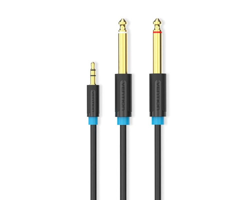 Кабель Vention 3.5mm TRS Male to Dual 6.35mm Male Audio Cable 1M Black (BACBF)