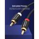 Кабель Vention 2RCA Male to Male Audio Cable 1.5M Black Metal Type (VAB-R06-B150)