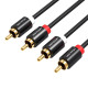 Кабель Vention 2RCA Male to Male Audio Cable 1.5M Black Metal Type (VAB-R06-B150)