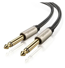 Аудіо кабель UGREEN AV128 6.5mm Male to Male Audio Cable Gray 2m(UGR-10638)