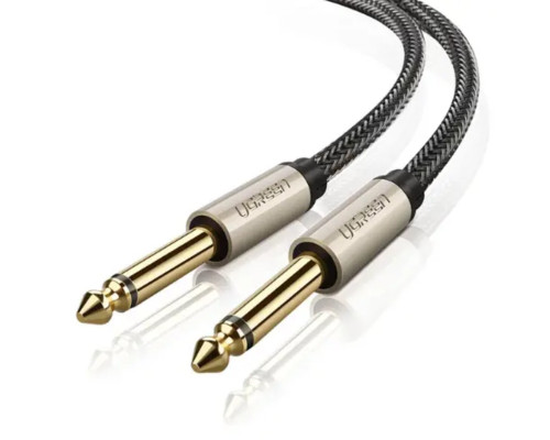 Аудіо кабель UGREEN AV128 6.5mm Male to Male Audio Cable Gray 2m(UGR-10638)