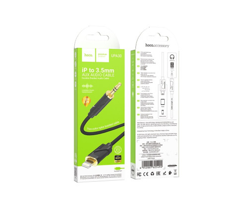 Аудiокабель HOCO UPA30 Friend digital audio conversion cable iP Black (6942007625494)