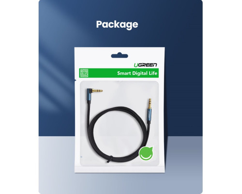 Аудіокабель UGREEN AV112 3.5mm Male to 3.5mm Male Cable 2m Blue (UGR-60181)