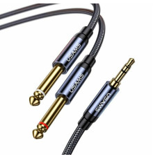 Аудіо-кабель Usams US-SJ540 3.5mm to Dual 6.35mm Aluminum Alloy Audio Cable 2m Tarnish