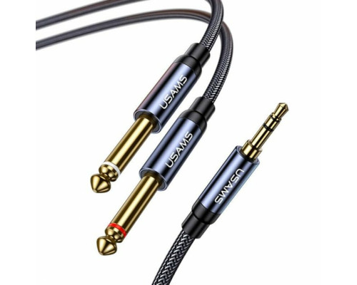 Аудіо-кабель Usams US-SJ540 3.5mm to Dual 6.35mm Aluminum Alloy Audio Cable 2m Tarnish