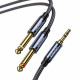 Аудіо-кабель Usams US-SJ540 3.5mm to Dual 6.35mm Aluminum Alloy Audio Cable 2m Tarnish