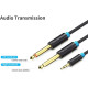 Кабель Vention 3.5mm TRS Male to Dual 6.35mm Male Audio Cable 3M Black (BACBI)