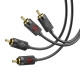 Аудiокабель HOCO UPA29 dual RCA red and white double lotus audio cable Black