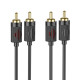 Аудiокабель HOCO UPA29 dual RCA red and white double lotus audio cable Black