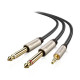 Аудіо кабель UGREEN AV126 3.5mm TRS to Dual 6.35mm TS Audio Cable 2m (Gray)(UGR-10615)