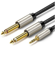 Аудіо кабель UGREEN AV126 3.5mm TRS to Dual 6.35mm TS Audio Cable 2m (Gray)(UGR-10615)