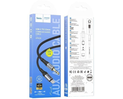 Аудiокабель HOCO UPA26 Fresh digital audio conversion cable Type-C Black