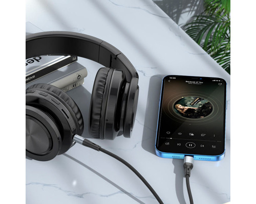 Аудiокабель HOCO UPA22 iP silicone digital audio conversion cable Black (6931474769473)