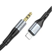 Аудiокабель HOCO UPA22 iP silicone digital audio conversion cable Black (6931474769473)