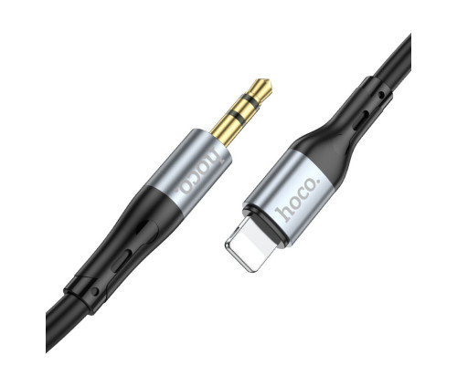 Аудiокабель HOCO UPA22 iP silicone digital audio conversion cable Black (6931474769473)