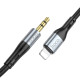 Аудiокабель HOCO UPA22 iP silicone digital audio conversion cable Black (6931474769473)