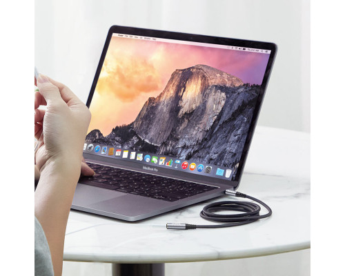 Аудiокабель HOCO UPA20 3.5 audio extension cable male to female (L=2M) Metal Gray (6931474762160)