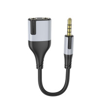 Перехідник BOROFONE BL19 Creator 2-in-1 audio adapter cable 3.5mm Black (6941991108341)