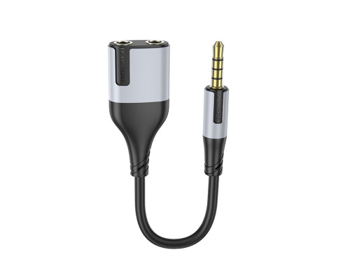 Перехідник BOROFONE BL19 Creator 2-in-1 audio adapter cable 3.5mm Black (6941991108341)
