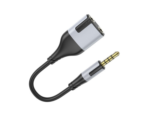 Перехідник BOROFONE BL19 Creator 2-in-1 audio adapter cable 3.5mm Black (6941991108341)