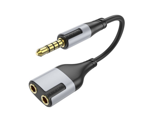 Перехідник BOROFONE BL19 Creator 2-in-1 audio adapter cable 3.5mm Black (6941991108341)