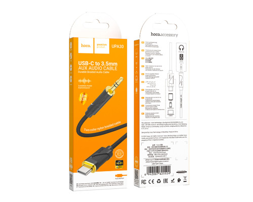 Аудiокабель HOCO UPA30 Friend digital audio conversion cable Type-C Black (6942007625524)