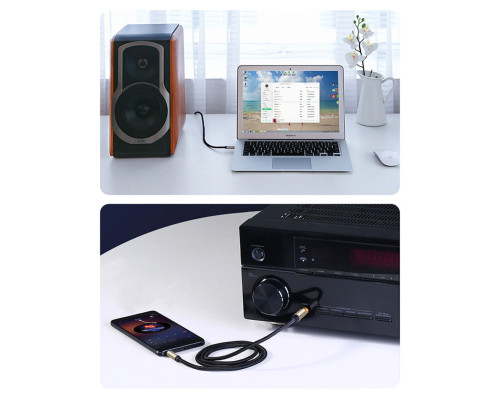 Аудіокабель UGREEN AV127 3.5mm to 6.35mm TRS Stereo Audio Cable 1m Gray (UGR-10625)