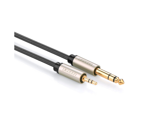 Аудіокабель UGREEN AV127 3.5mm to 6.35mm TRS Stereo Audio Cable 1m Gray (UGR-10625)