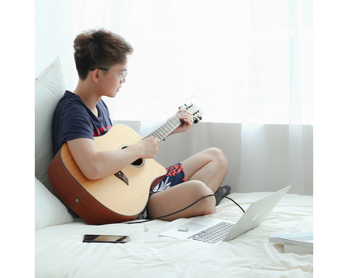 Аудіокабель UGREEN AV127 3.5mm to 6.35mm TRS Stereo Audio Cable 1m Gray (UGR-10625)