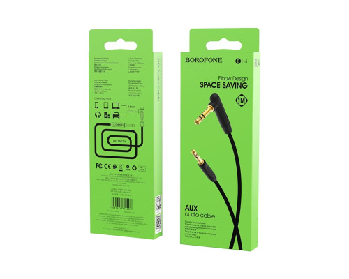 Аудiо-кабель BOROFONE BL4 audio AUX cable 2m, Black